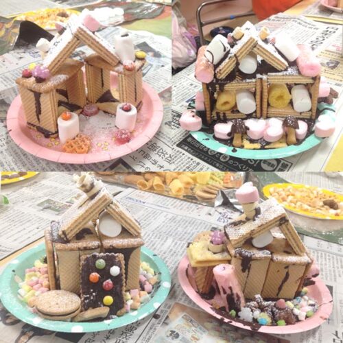 ボルダリングのアイデアが光るクリスマスのお菓子の家の画像