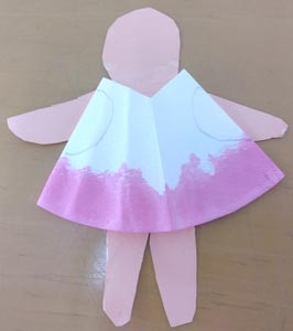紙で作る着せ替え人形の工程