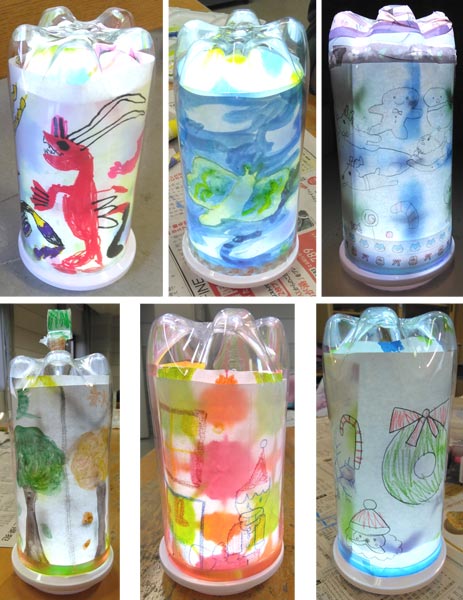 ペットボトル工作 オリジナルランプ 制作画像2